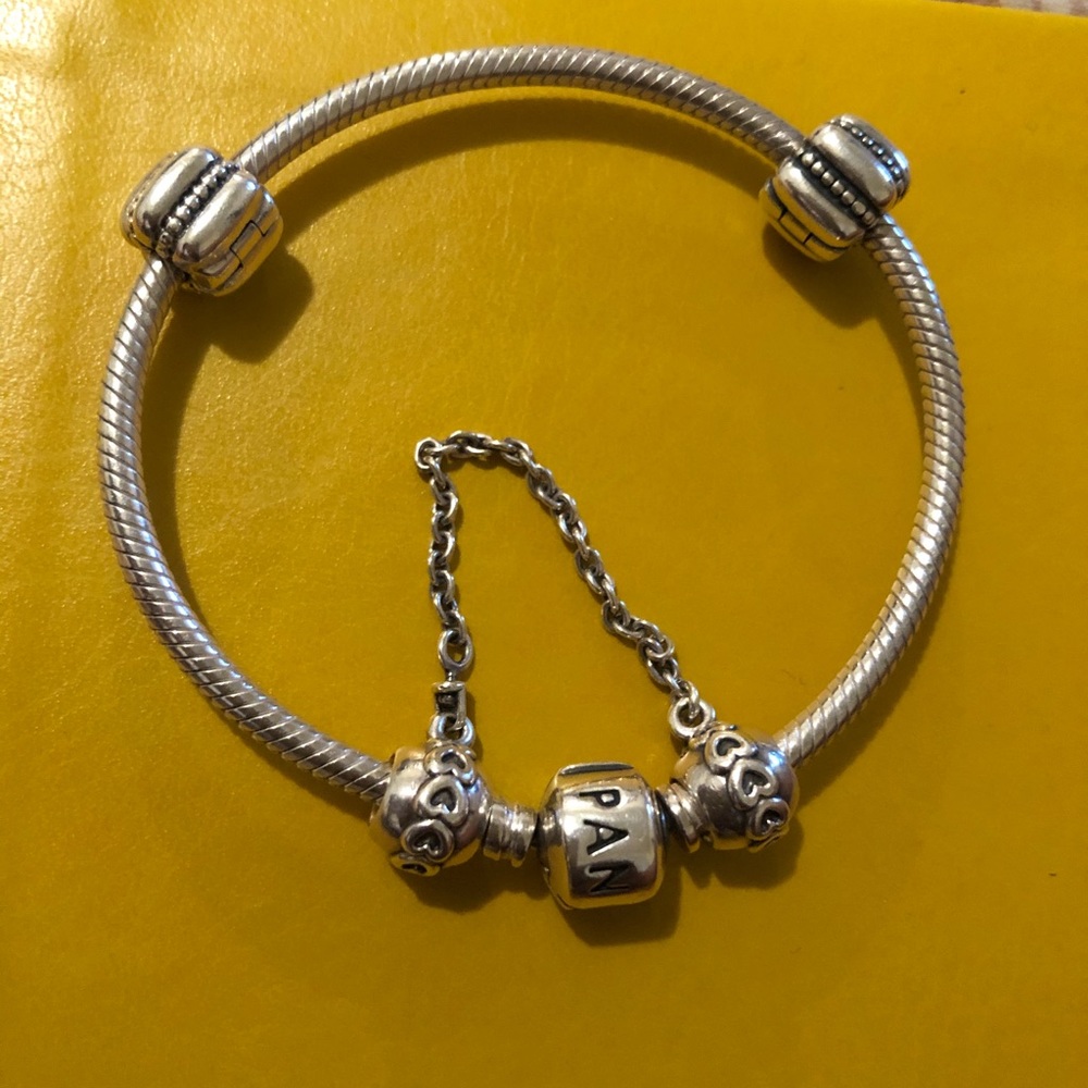 Pandora barrel clasp snake charm bracelet